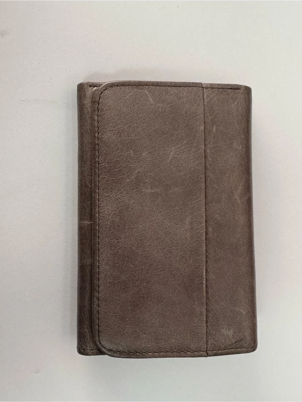 Hobo Jill Trifold Wallet Grey/ Brown Leather Trifold Wallet - Women.